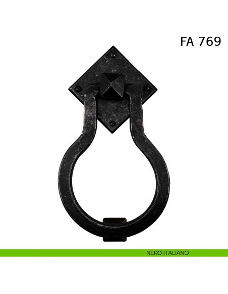 Battente in ferro per porta Pera FA 769.08 Il Forgiato misura 70x120 mm nero italiano