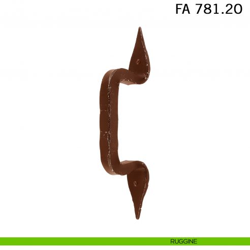 Maniglione in ferro per porta dritto FA 781.20 Il Forgiato misura 200 mm ruggine