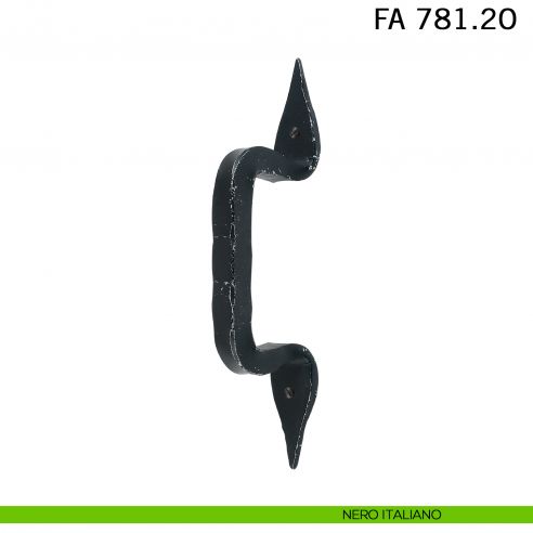 Maniglione in ferro per porta dritto FA 781.20 Il Forgiato misura 200 mm nero italiano