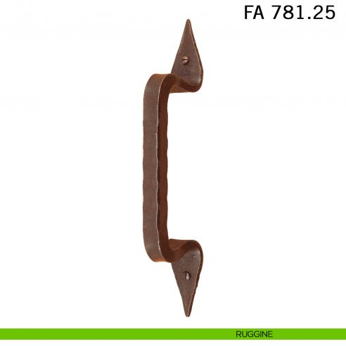 Maniglione in ferro per porta dritto FA 781.25 Il Forgiato misura 250 mm ruggine