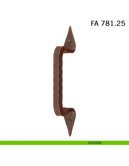 Maniglione in ferro per porta dritto FA 781.25 Il Forgiato misura 250 mm ruggine