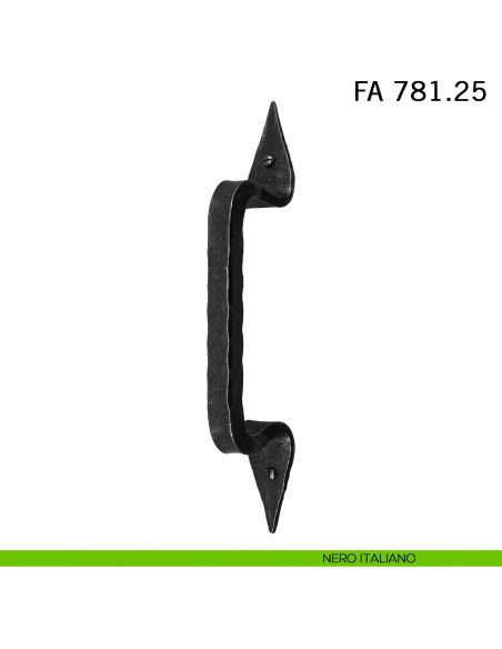 Maniglione in ferro per porta dritto FA 781.25 Il Forgiato misura 250 mm nero italiano