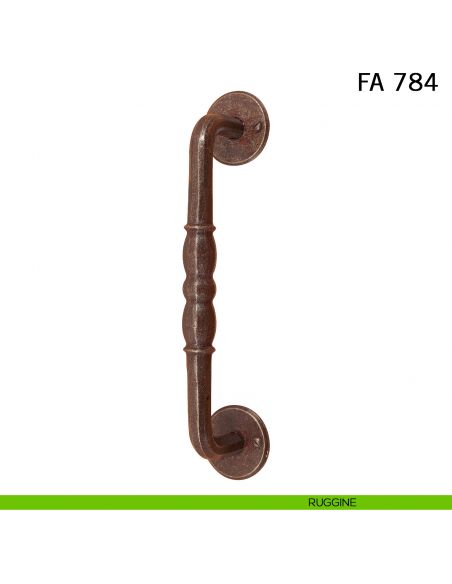 Maniglione in ferro per porta dritto FA 784 Il Forgiato misura 260 mm ruggine