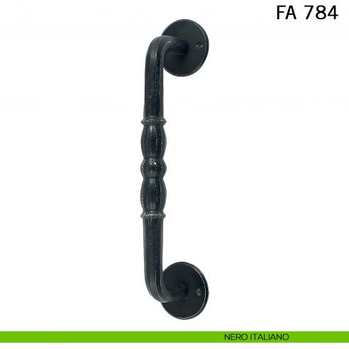 Maniglione in ferro per porta dritto FA 784 Il Forgiato misura 260 mm nero italiano