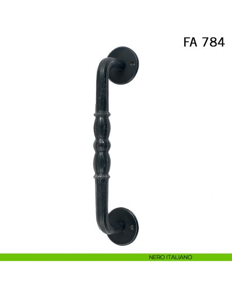 Maniglione in ferro per porta dritto FA 784 Il Forgiato misura 260 mm nero italiano