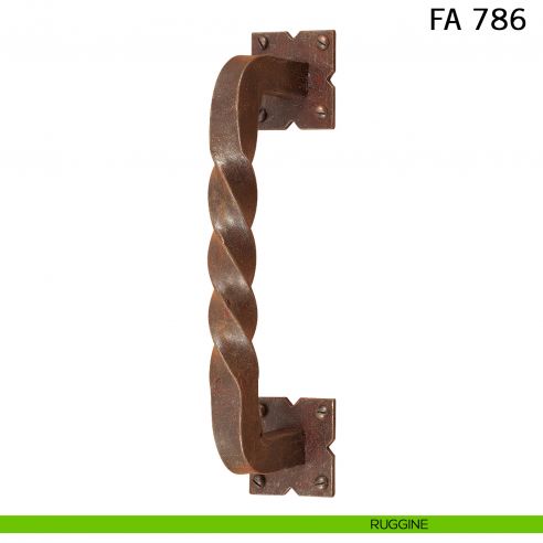Maniglione in ferro per porta dritto FA 786 Il Forgiato misura 210 mm ruggine