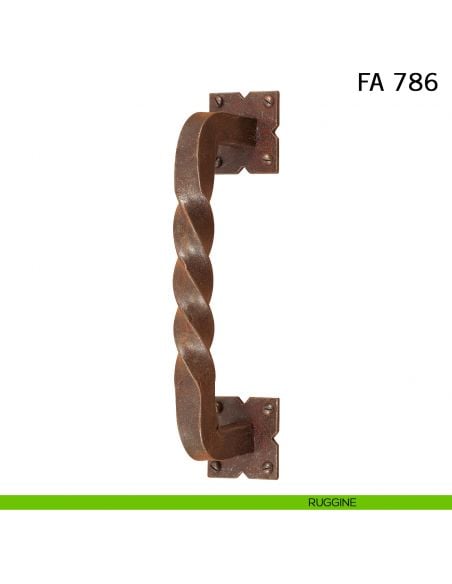 Maniglione in ferro per porta dritto FA 786 Il Forgiato misura 210 mm ruggine
