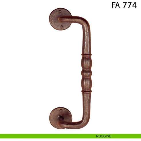 Maniglione in ferro per porta zancato FA 774 Il Forgiato misura 260 mm ruggine