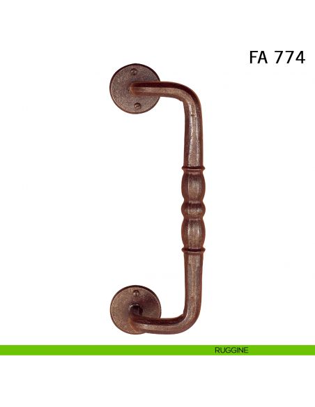Maniglione in ferro per porta zancato FA 774 Il Forgiato misura 260 mm ruggine