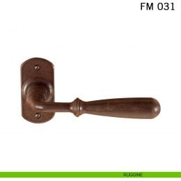 Maniglia in ferro per porta Il Forgiato FM 031 con rosetta ovale 2