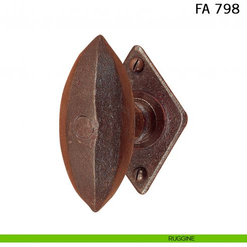 Pomolo ovale fisso in ferro per porta Il Forgiato FA 798 ruggine