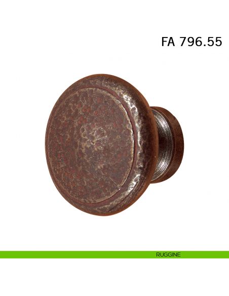 Pomolo ovale fisso in ferro per porta Il Forgiato FA 796.55 ruggine