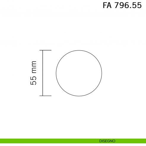 Pomolo ovale fisso in ferro per porta Il Forgiato FA 796.55 disegno