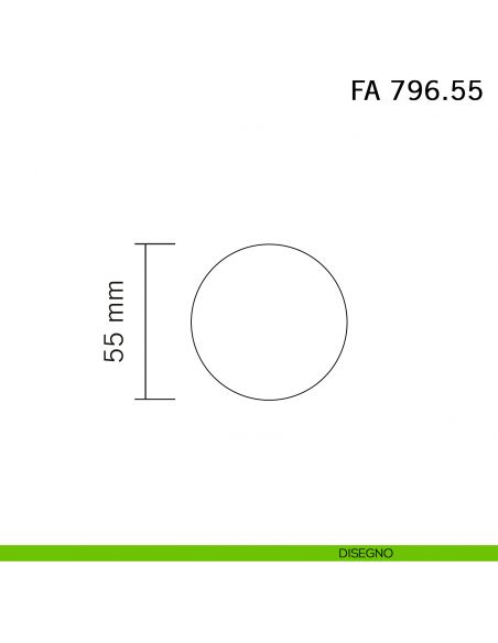 Pomolo ovale fisso in ferro per porta Il Forgiato FA 796.55 disegno