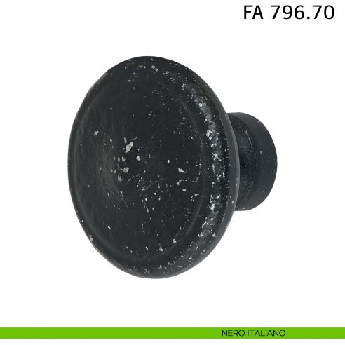 Pomolo ovale fisso in ferro per porta Il Forgiato FA 796.70 nero italiano