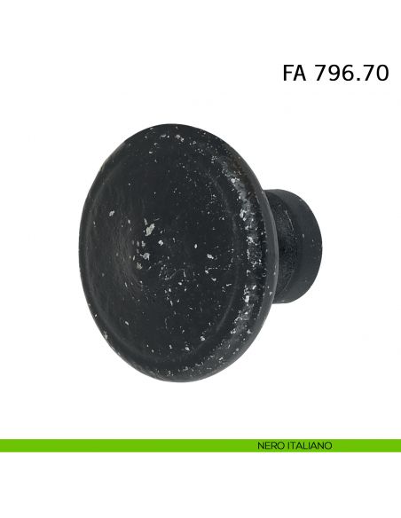 Pomolo ovale fisso in ferro per porta Il Forgiato FA 796.70 nero italiano