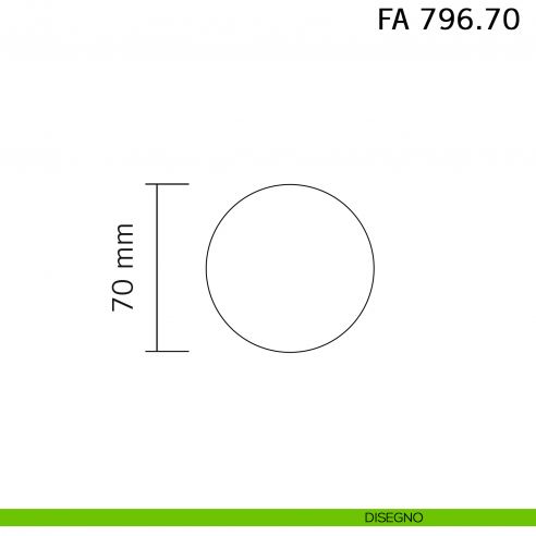 Pomolo ovale fisso in ferro per porta Il Forgiato FA 796.70 disegno