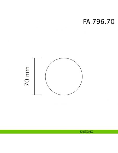 Pomolo ovale fisso in ferro per porta Il Forgiato FA 796.70 disegno