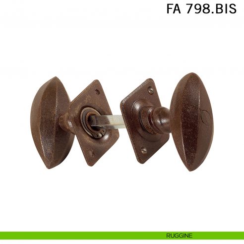 Pomolo ovale girevole in ferro per porta Il Forgiato FA 798.BIS ruggine