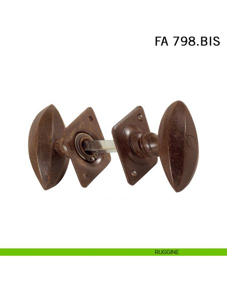 Pomolo ovale girevole in ferro per porta Il Forgiato FA 798.BIS ruggine