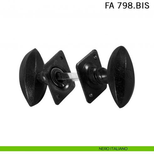 Pomolo ovale girevole in ferro per porta Il Forgiato FA 798.BIS nero italiano