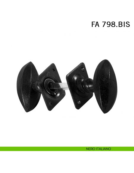 Pomolo ovale girevole in ferro per porta Il Forgiato FA 798.BIS nero italiano
