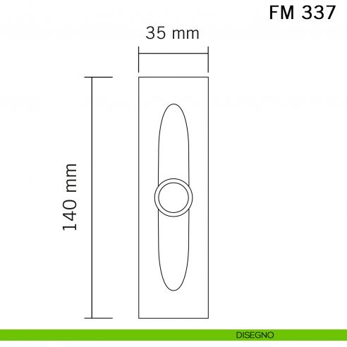 Maniglia in ferro per finestra cremonese FM 337 Il Forgiato disegno