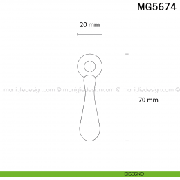 Pomolo pendente per mobile antico Metal Style Florence MG5674 2