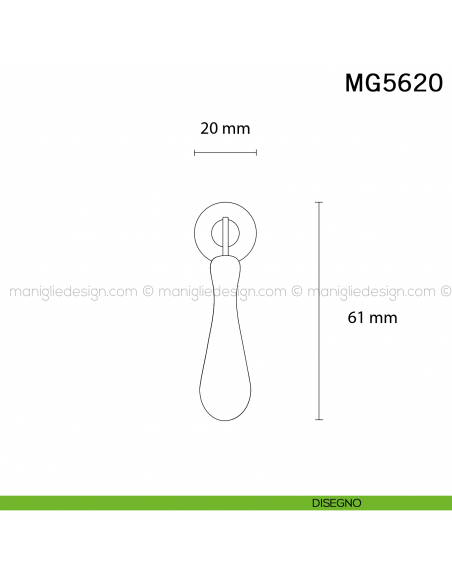 Pomolo pendente per mobile Metal Style Oro di Valenza MG5620