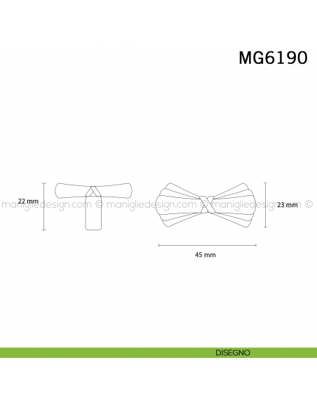 Pomolo per mobile fiocco Metal Style Florence MG6190 disegno