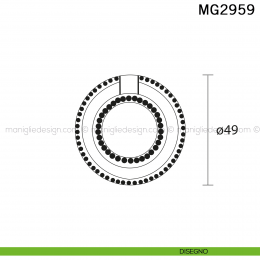 Maniglia pendente per mobile diametro 49 mm Metal Style Ottone antico MG2959 2