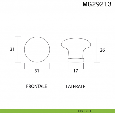 Pomolo in ceramica bianca decorata per mobile Metal Style MG29213 disegno