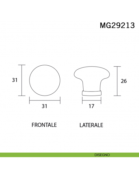 Pomolo in ceramica bianca decorata per mobile Metal Style MG29213 disegno