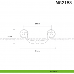 Maniglia pendente per mobile classico Metal Style ottone antico MG218 2