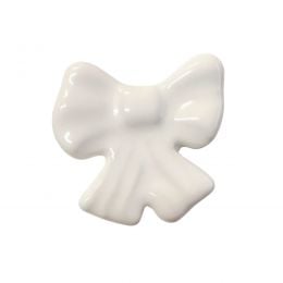 Pomolo fiocco in ceramica bianca per mobile Metal Style MG30110 2