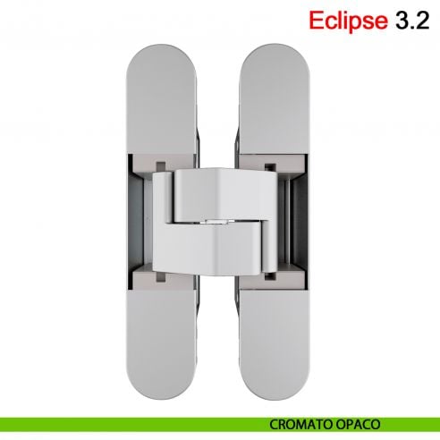 Cerniera a scomparsa regolabile per porta AGB Eclipse 3.2 cromato opaco