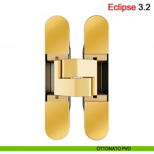 Cerniera a scomparsa regolabile per porta AGB Eclipse 3.2 ottone verniciato