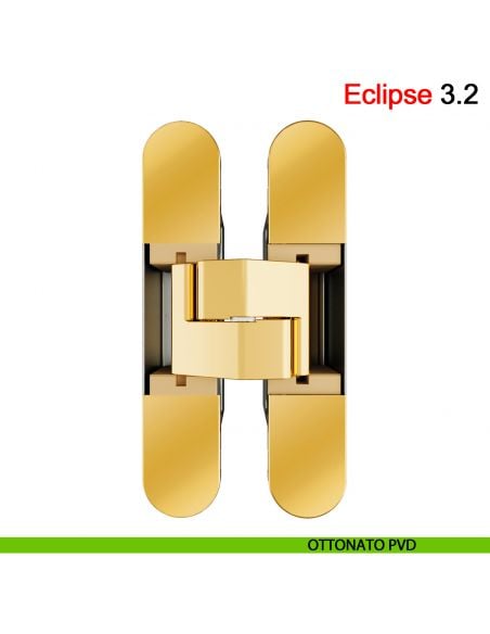 Cerniera a scomparsa regolabile per porta AGB Eclipse 3.2 ottone verniciato