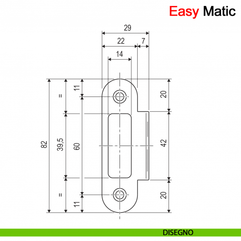 Incontro Easy-Matic AGB per porta a filo disegno