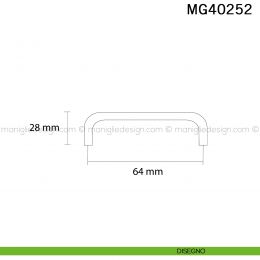 Maniglia nera semplice per mobile Metal Style MG40252 interasse 64 mm 2