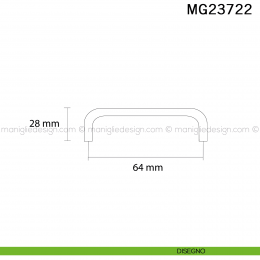 Maniglia cromata tubolare per mobile Metal Style MG23722 interasse 64 mm 2