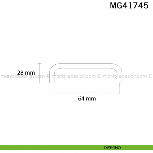 Maniglia bianca per mobile moderno Metal Style MG41745 disegno