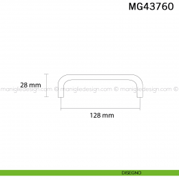 Maniglia nera moderna per mobile Metal Style MG43760 interasse 128 mm 2