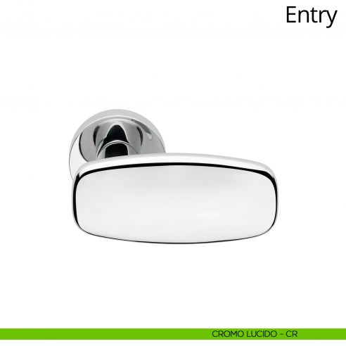 Maniglia per porta interna Entry Linea Calì rosetta tonda tradizionale cromo lucido