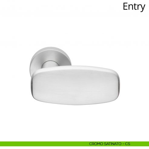 Maniglia per porta interna Entry Linea Calì rosetta tonda tradizionale cromo satinato
