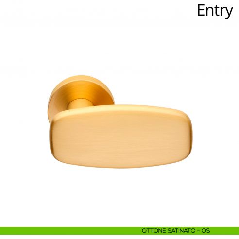 Maniglia per porta interna Entry Linea Calì rosetta tonda tradizionale ottone satinato