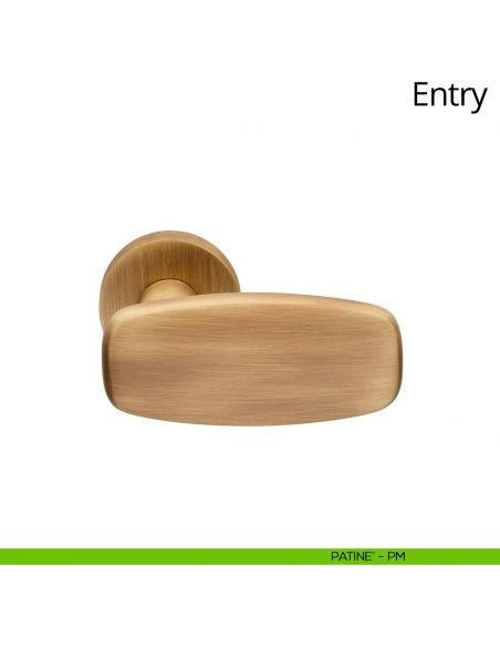 Maniglia per porta interna Entry Linea Calì rosetta tonda tradizionale patinè