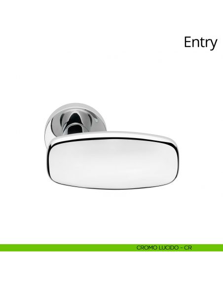 Maniglia per porta interna Entry Linea Calì rosetta tonda bassa cromo lucido