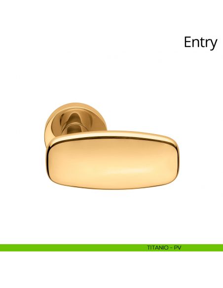 Maniglia per porta interna Entry Linea Calì rosetta tonda bassa titanio