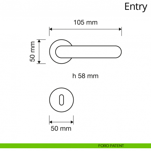Maniglia per porta interna Entry Linea Calì rosetta tonda bassa foro patent